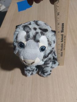 Wild Republic Snow Leopard Realistic Plush Stuffed Animal 9” Tall Blue Eyes Toy