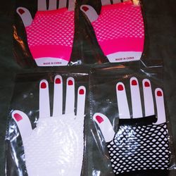 Girls/ Adult Fishnet/ Hand Gloves. Stretch. Two Pairs.