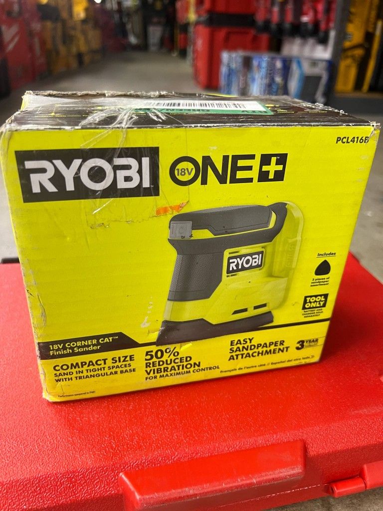 Ryobi ONE + 18V Corner Cat Finish Sander. Tool-Only