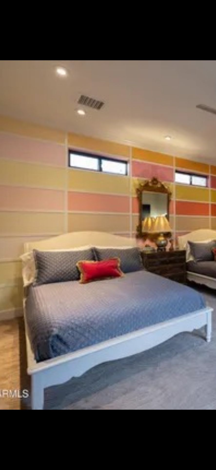Bed Frame with fabric headboard