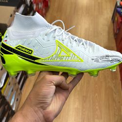 Pirma Pro Gamer High Top Soccer Cleats White/Neon Size 7/8/9/10/11