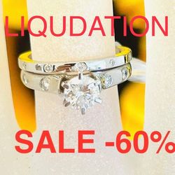Engagement Ring Diamond Wedding Ring SetNATURAL DIAMONDS 💎  LIQUIDATION SALE-60% FIND ANOTHER AT THIS PRICE ILL GIVE IT FOR $400 LESS !!!