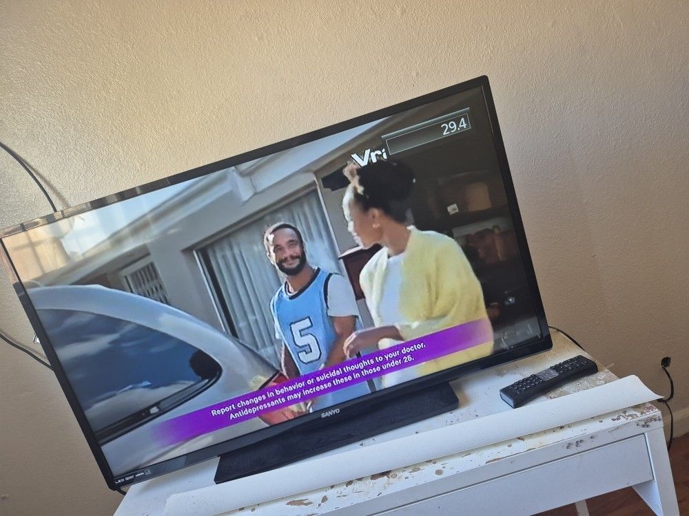 38 Inch Sanyo TV 65.00 OBO with Remote
