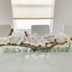 Orchids arrangements for table Orquídeas adorno rectangular para mesa