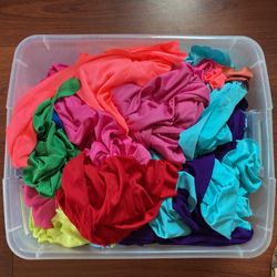 10 Pounds Of Polyester Bright multicolored Fabric