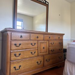 Antique Dresser + Bed Headboard Set 