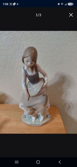 Vintage Lladro #1187 Spain Porcelain Figurine “Little Girl With Cat” RETIRED