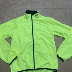 Performance Size Small Mens Green Stand Collar Long Sleeve Athletic Jacket 