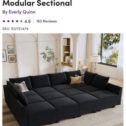 Modular sectional Black Velvet