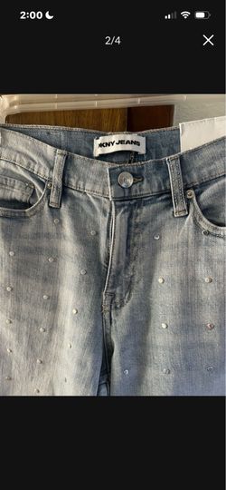 Sz 26 DKNY Jeans Light Wash Studded Denim