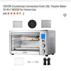 VEVOR Countertop Convection Oven 28L Toaster Baker 10-IN-1 1800W for Home Use