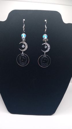Crystal Ball Medallion Aura Earrings