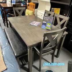Grey Table Six Seater Dining Set Mesa Comedor Nuevo New 