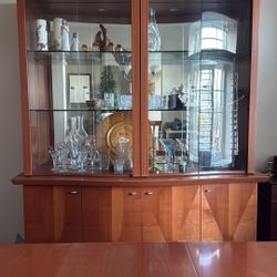 Dining Room Set & China Cabinet, Italian Wood
