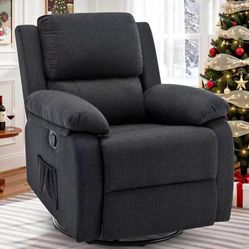 Black 360° Swivel Rocker Upholstered Comfort for Office