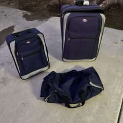 American Tourister 3-Piece Luggage Set – Rolling Suitcases + Duffel