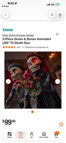 Home Accents Holiday 2-Piece Grave & Bones Animated LED Duo