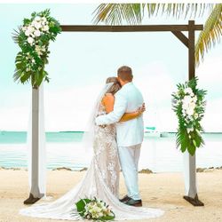 Wooden/Wood Arch 7.2FT for Wedding Ceremony, Arbor Backdrop Stand for Garden Parties, Indoor, Outdoor, Autumn Theme, Rustic Decorations

