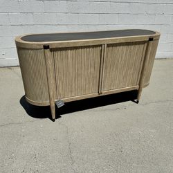 Mid Century Style Uttermost Tambour Cabinet Sideboard Credenza Brand New 