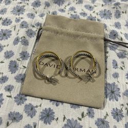 David Yurman Twisted Hoop Earrings Womens