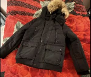 Mens Guess Fur Coat