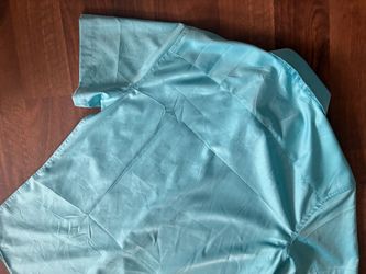 Light Blue Satin Short Sleeve Shirt