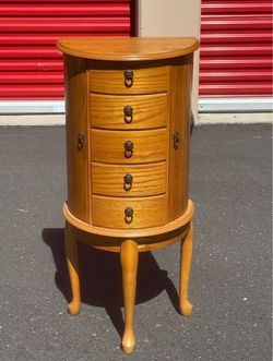 Vintage Jewelry Armoire with Drawers