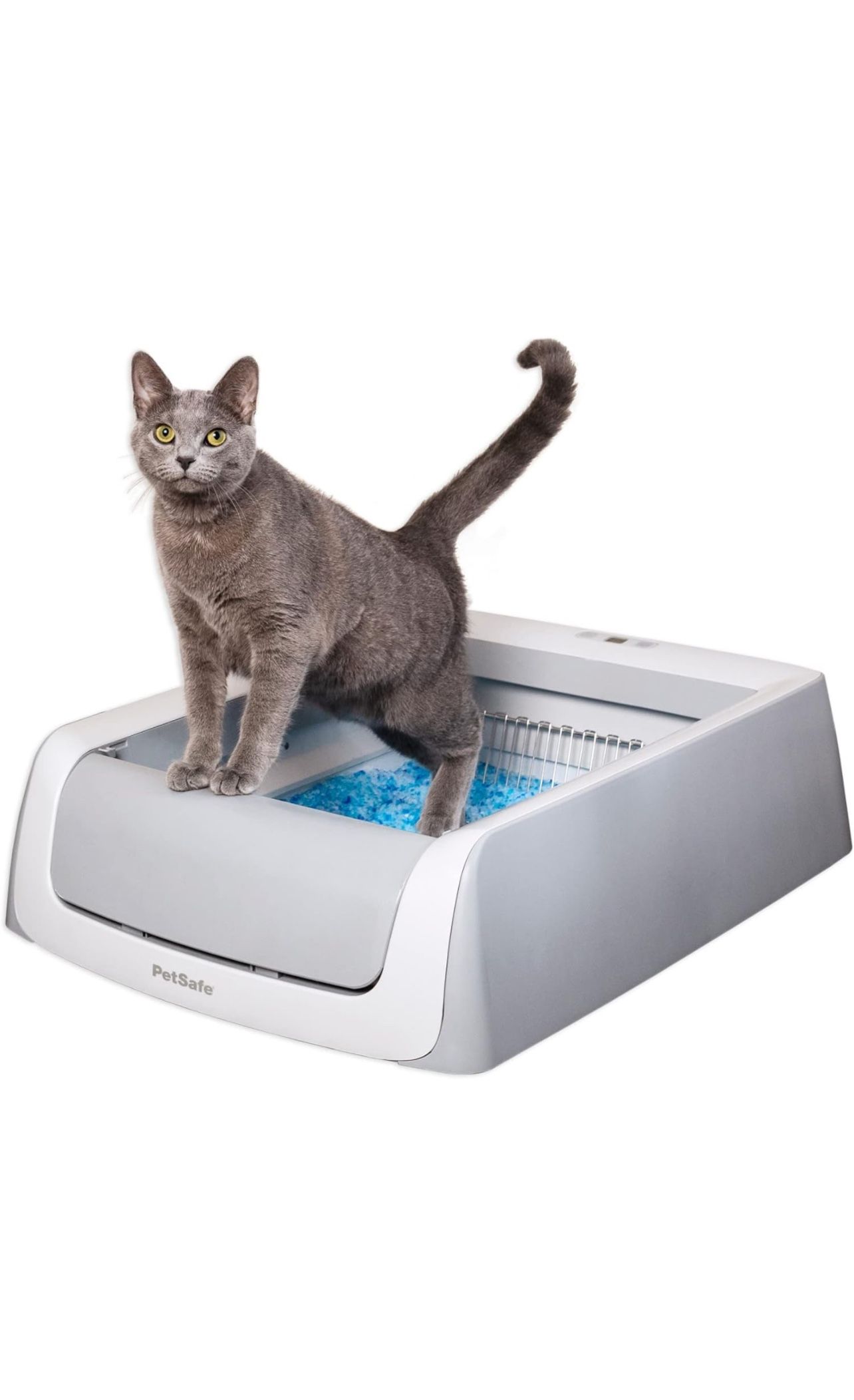 PetSafe ScoopFree Crystal Pro Self-Cleaning Cat Litter Box - Never Pick Up Litter Again - Hands-Free Cleaning with Disposable Crystal Tray - Less Trac