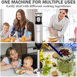 Hand Blender Mixer,Mini Electric Stick with Multi-Speed Control & Safety Child Lock For Baby Food,Fruits,Sauces and Soup