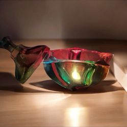 Giant Centerpiece/Candy Dish/ Rainbow 