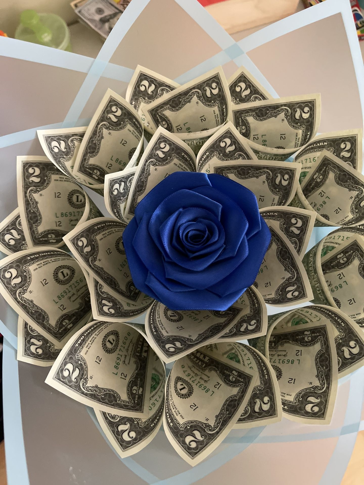 Blue Rose Money Bouquet!!
