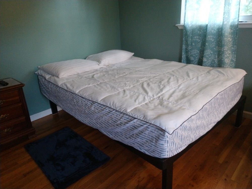 Queen bed and futon