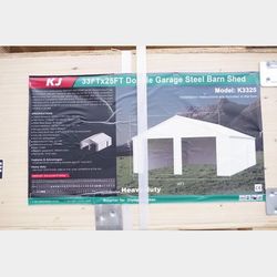 KJ 33ft by 25ft Metal Garage Building. NEW!