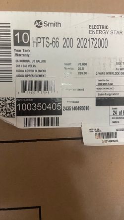 AO Smith Electric Energy Star water heater