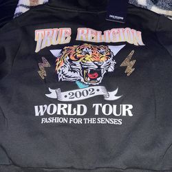 tr tiger shrunken zip hoodie size medium color black
