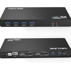 USB C Docking Station Dual Monitor, Dual 4K HDMI & Displayport, DisplayLink Docking Station for MacBook M1/M2, Dell, Lenovo, HP, Acer, Asus (Gigabit E
