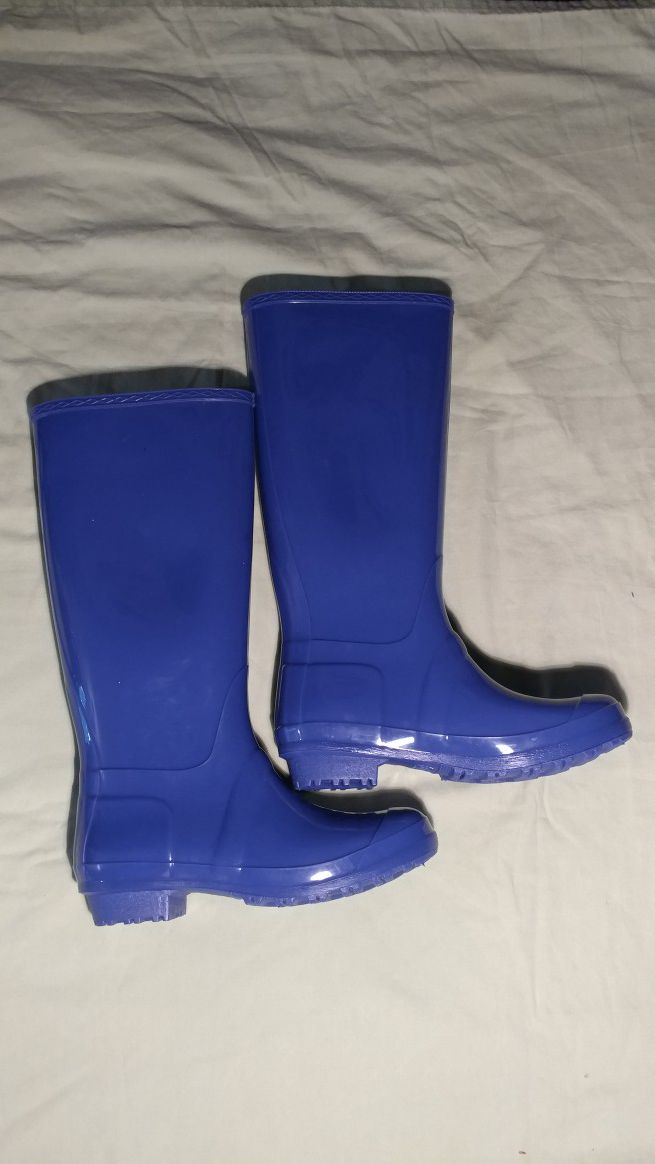 Sociology Brand Womens Blue Rubber Rain boots Size 8 NEW. *FREE LOCAL PICKUP/DROPOFF