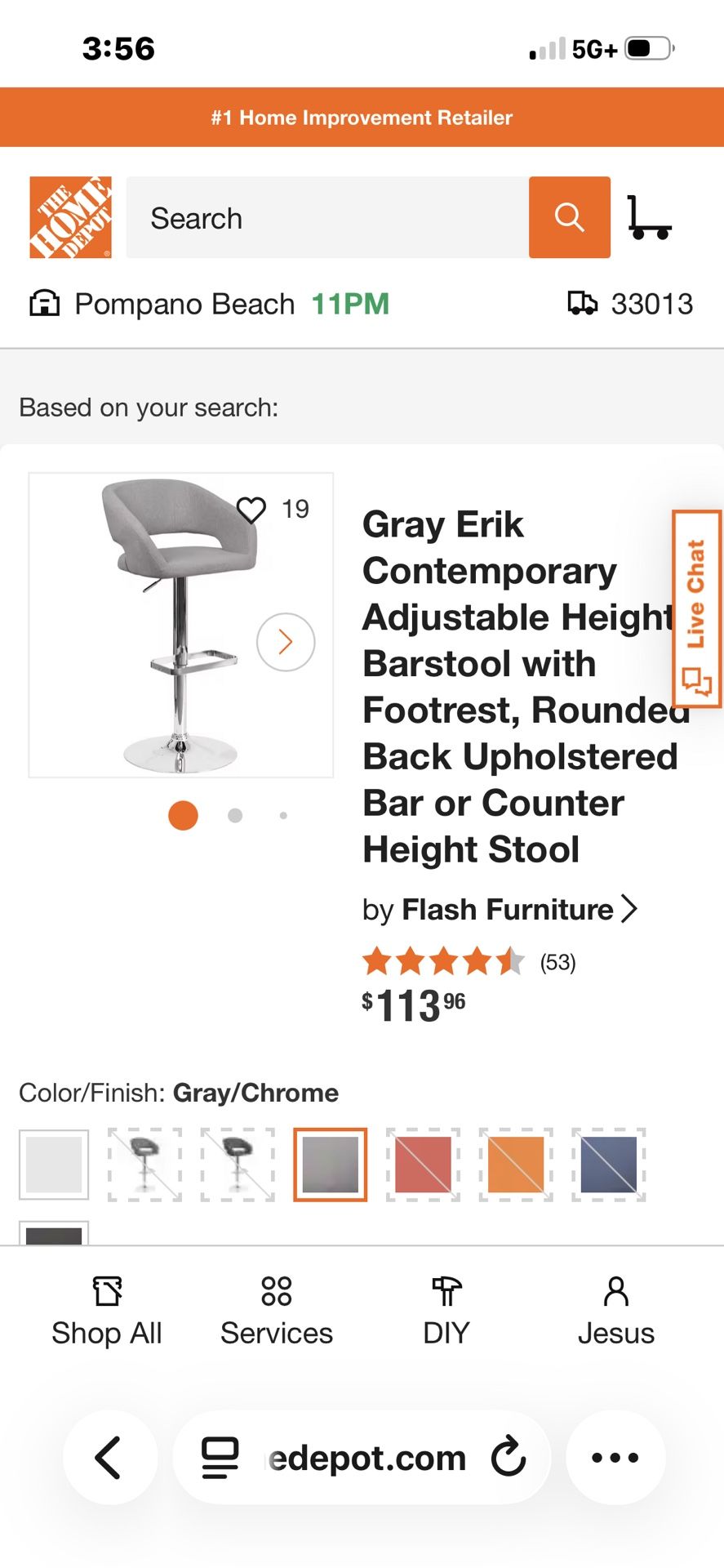 Bar Stool Gray