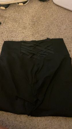 3 pairs of Fabletics leggings 2 black one baby blue