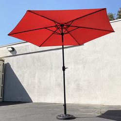 BRAND NEW $70 Patio Umbrella Set (10 FT Umbrella and 26lbs Weight Base) Tilt Crank, Outdoor Garden Market 