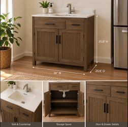 Brand New Altair Cerrito 36” vanity (Natural oak finish)