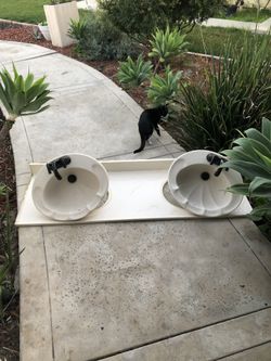 Double Sink Bathroom Vanity Top With Drop In Sinks 