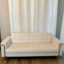 White Leather Couch 