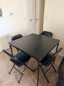 Black Folding Table and Chair Set