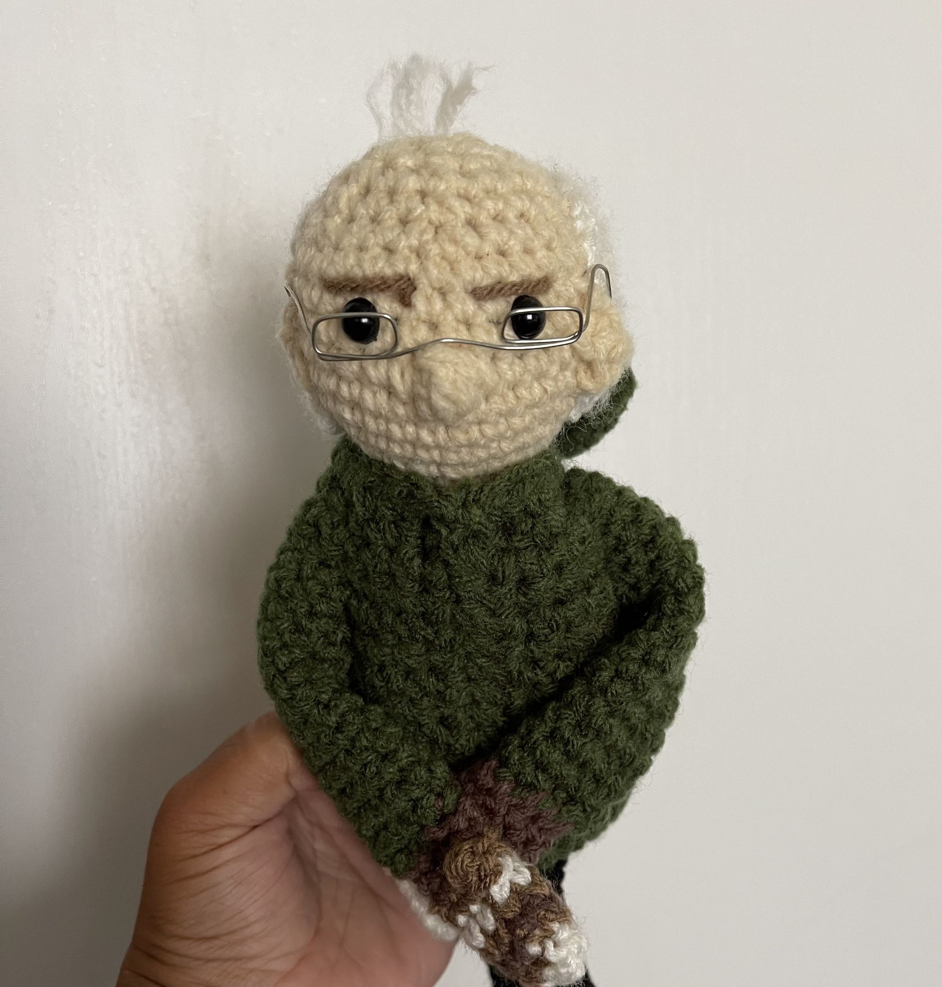 Crocheted Bernie Sanders 