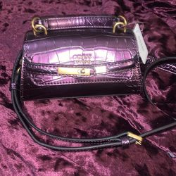 Purple Animal print guess Mini Purse