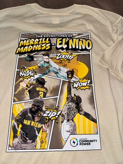 San Diego Padres  Tatis & Merrill Superhero Pocket Tee  SIZE LARGE NEW. Never Worn.