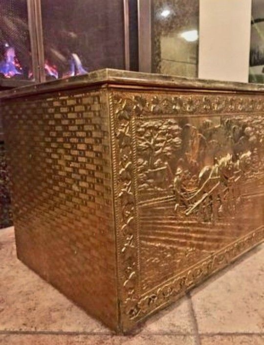 Antique English Brass Scuttle Box | $125 OBO!