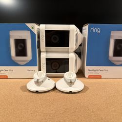 ***For Parts/Not Working*** Ring Spotlight Cam Plus Battery Outdoor Camera Lights and Siren (Model: B09JZ5BG26) 