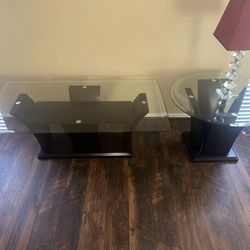  Coffee Table And End Table Wood And Glass Lamp